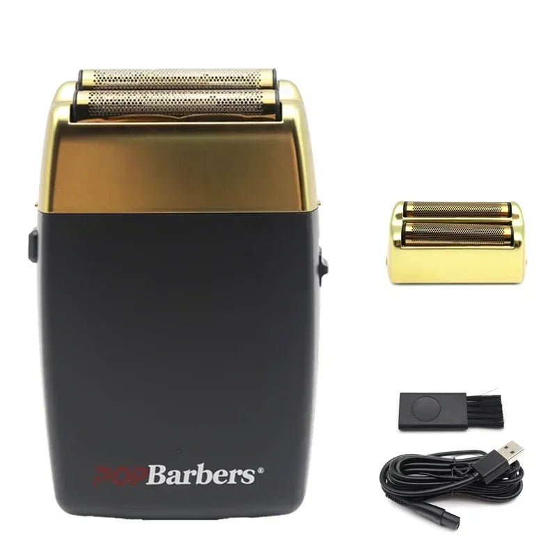 New 11000 RPM 7W Pop Barbers P620 Professional Electric Men's Beard Trimmer Double Foil Shaver Electric Shaver USB Hair Clipper