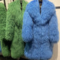 Mongolia Sheep Fur New Brand Real Fur Long Genuine Fur Coat Mongolia Sheep Fur Long Sleeves Women's Warm Jacket