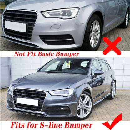 For Audi A3 S-Line S3 2014 2015 2016 Pair Car Front Bumper Fog Light Grille Cover Honeycomb Mesh Fog Lamp Cover Racing Grill