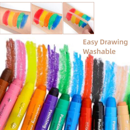 8/12 Colors Crafts Paint Sticks Color Solid Painting Stick Washable Paint Sticks Drawing Graffiti Art for Kids and Students