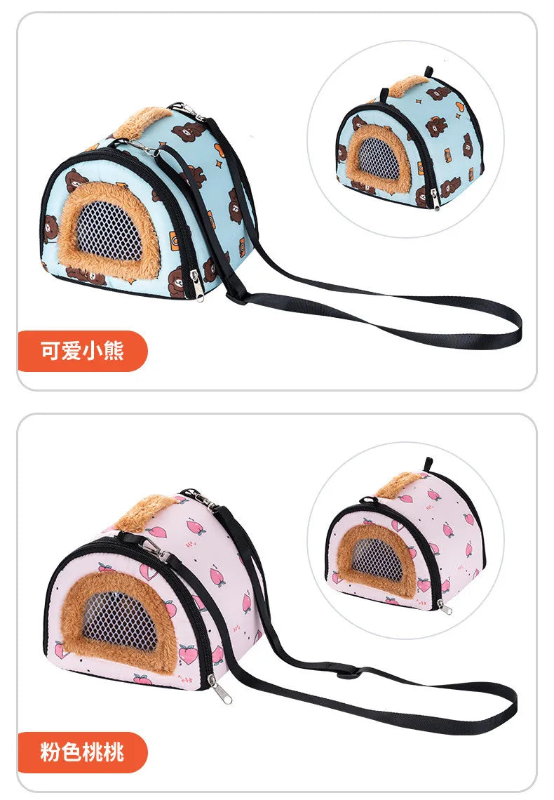 Hamster Warm Bed Portable Small Pet Cotton Nest for Hamster Sugar Glider Squirrel Guinea Pig Breathable Carry Bag
