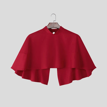 INCERUN Men Sets Patchwork Turtleneck Irregular Crop Shirt Cloak & Wide Leg Pants 2PCS Streetwear Loose Fashion Casual Men Suits