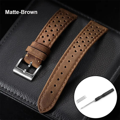 Breathable Leather Strap Men Women Universal Cowhide Watchband Business Wristbelt Band Sport Bracelet Accessories 18mm 20mm 22mm