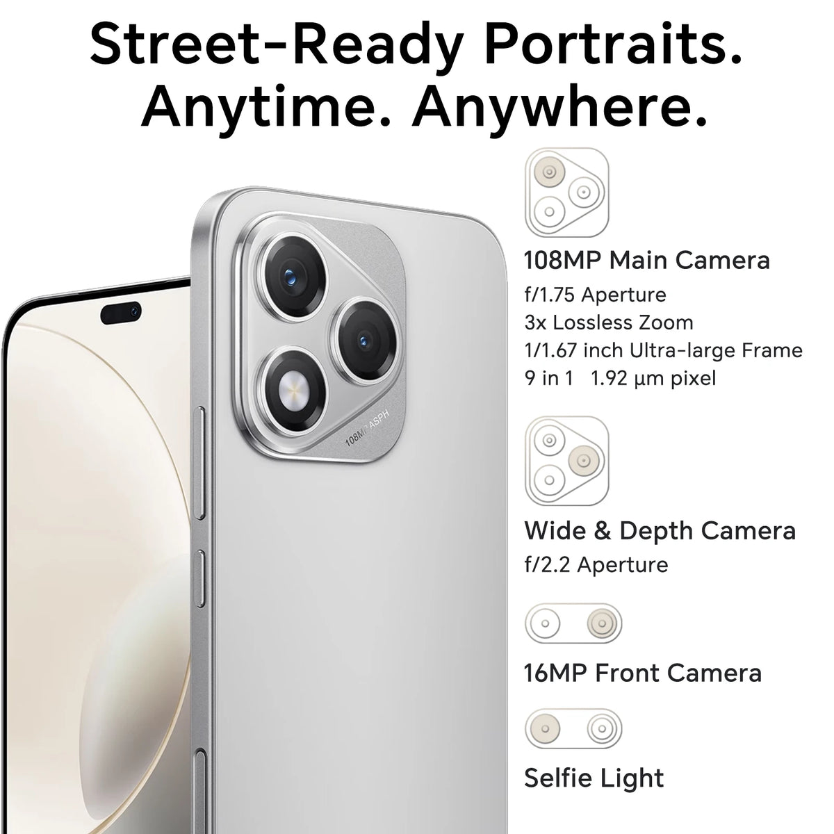 HONOR 400 Lite 5G, EU Version, 5G Smartphone, 108MP Main Camera,MTK Dimensity 7025-Ultra,5230 mAh Battery, 6.7 inches AMOLED