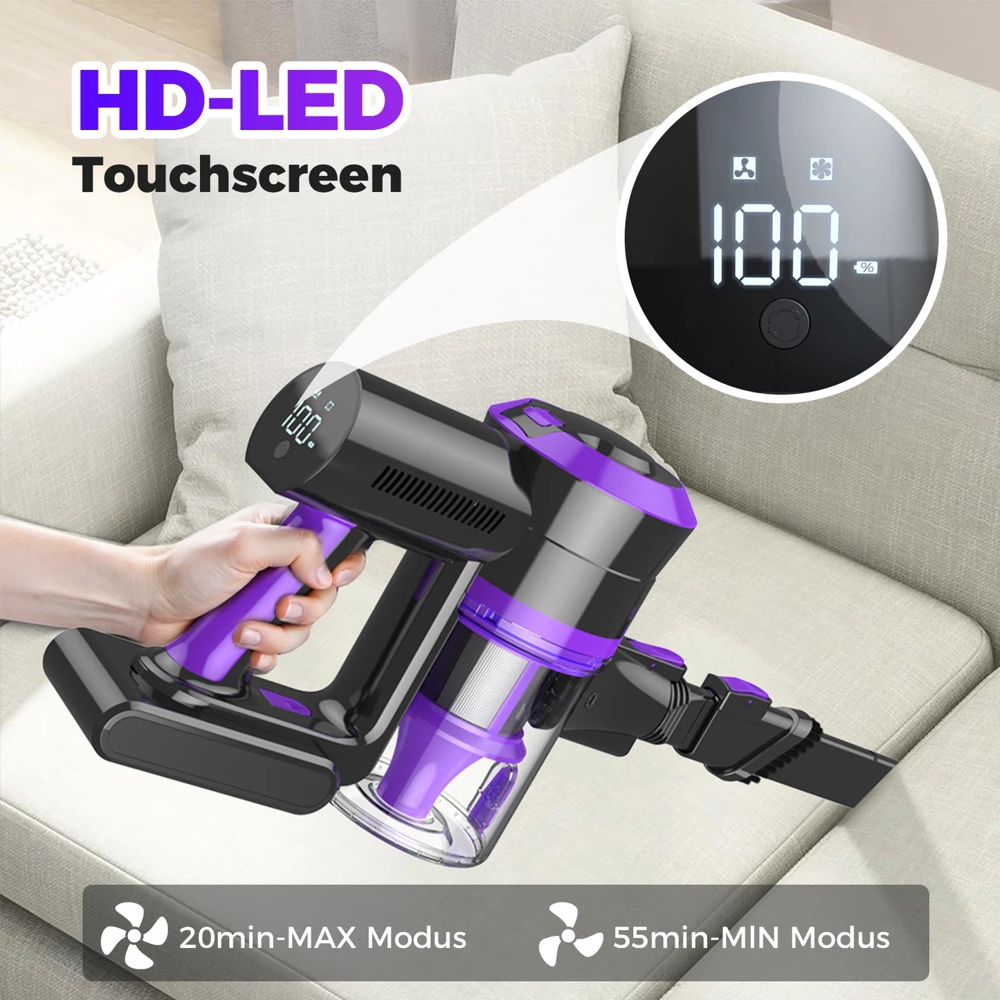 400W 4 in 1 Handheld Vacuum Cleaner Built-in 2500mAh Battery 20-30Kpa Strong Suction Wireless Portable Vacuum Blower Inflator Pump for Car Home Cleaning