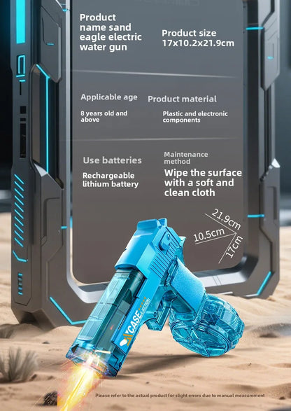 New Electric Water Gun With light Sprays Flame Effect Fully Automatic Shooting Toy Outdoor Beach Water Gun Toy Children Gift