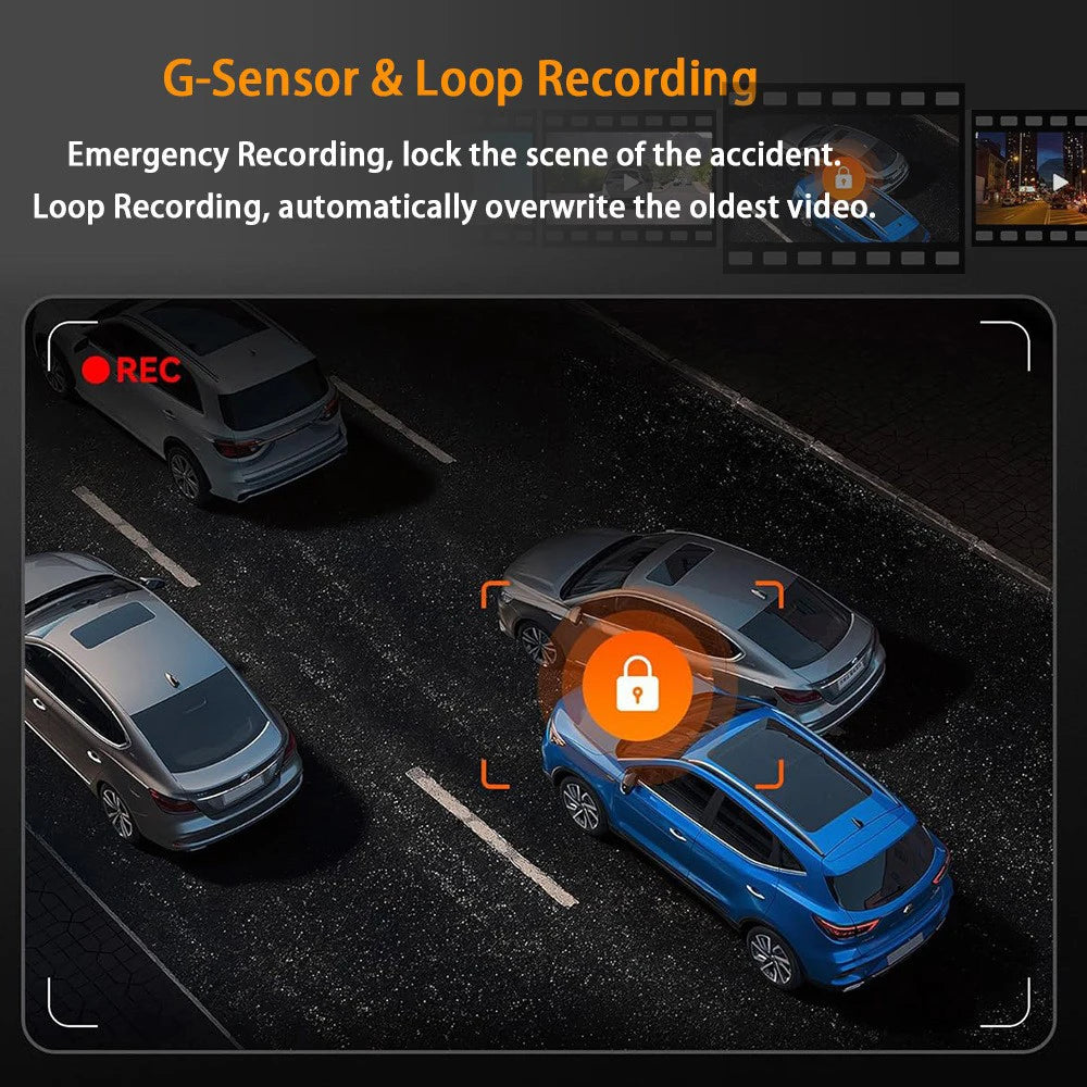 4 Channel Dash Cam 360° Car Video Recorder Black Box with Night Vision 24/7 Parking Monitor G-Sensor Loop Recording Auto Parts