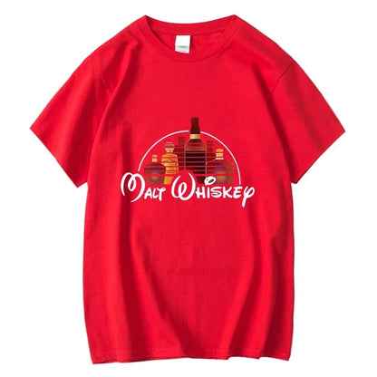 Summer Men T-shirt Cotton Blend Funny Malt Whiskey Print Summer Loose O-neck Cool T Shirt for Men Short Sleeve T-shirt Male Tee