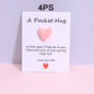 4 Pack Small Cute Pocket Hug Cards, Heart Shape Encouragement Greeting Cards, Mini Love Cards for Birthday Valentine