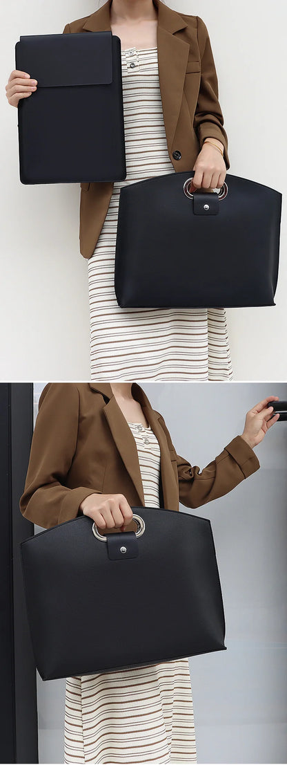 Laptop Bag Men Women Business Portable Computer Case Storage Purses Hand Document Bags Luxury Upscale Tote Waterproof Briefcase