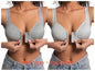 Women's Bra Wire-Free Front Closure Solid Color Full Coverage Fixed Cups More Considerate for Middle-Aged And Elderly Individual
