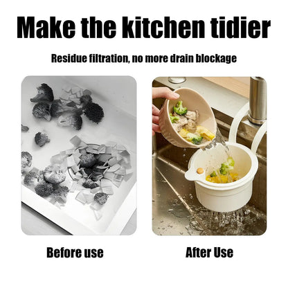 Self Cleaning Kitchen Sink Strainer Basket Press Automatic Dumping Waste Catcher Faucet Hanging Draining Basket Trash Filter