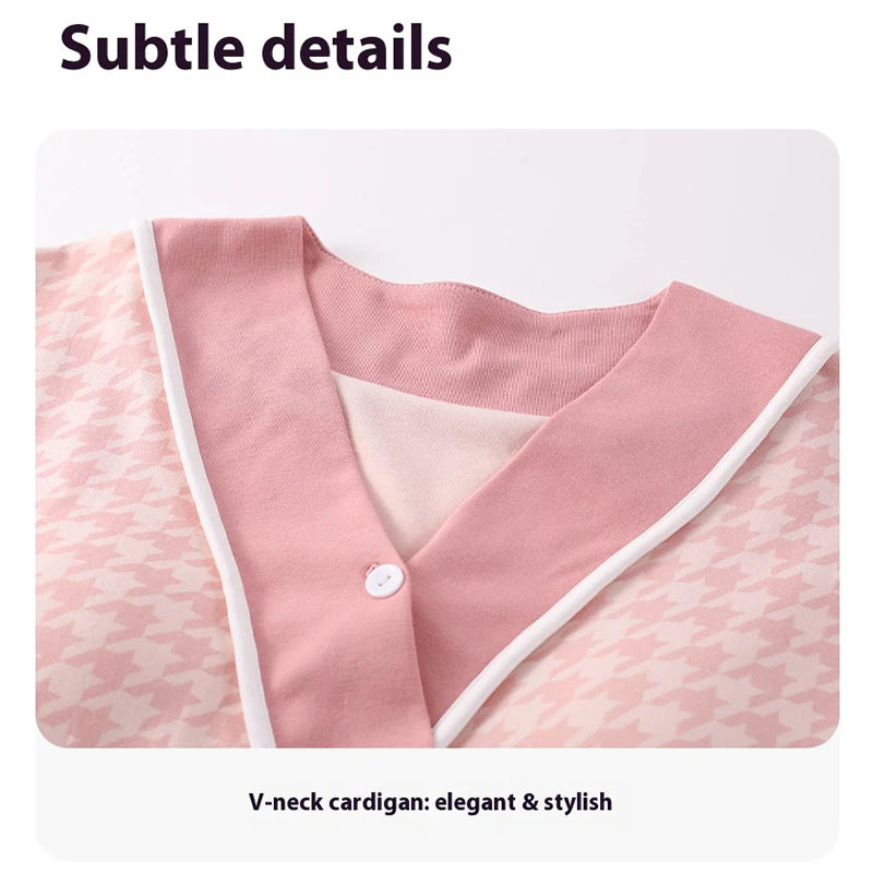Postpartum Clothing with Chest Cushion Autumn Postpartum Women Pajamas Maternity Ladies Breastfeeding Clothes Pregnancy Homewear