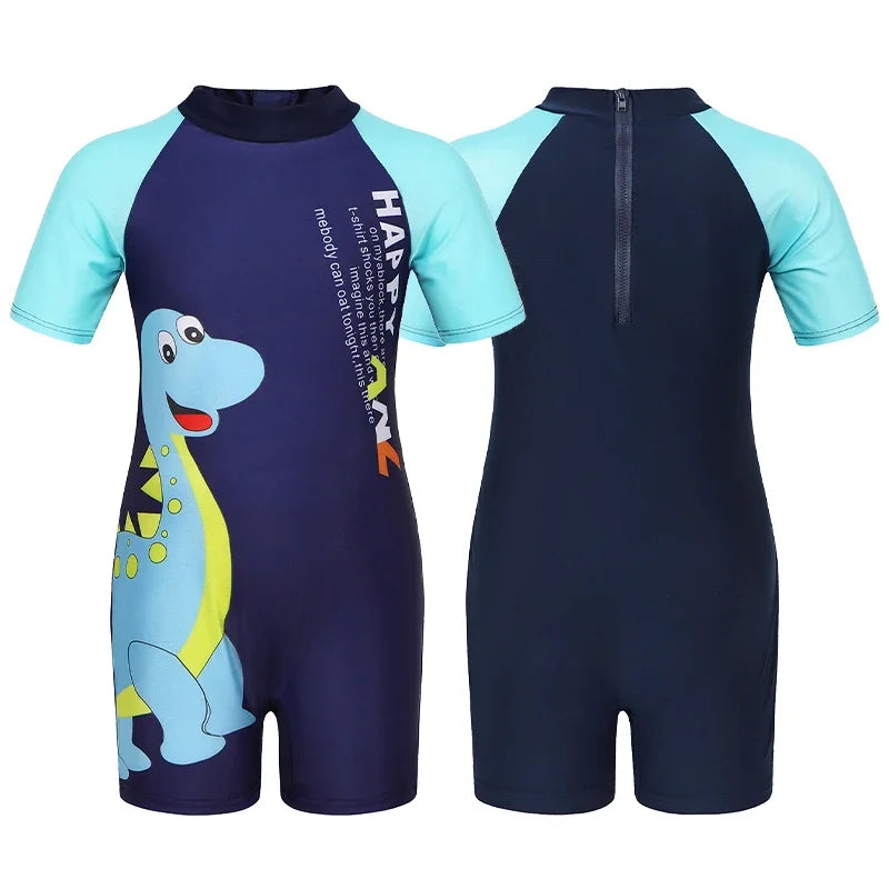 2-10T Summer Kids Boy Swimsuits Vacation Beach Pants Long sleeve Tops with Hat Toddler Sets Fashion Children Surfing Swim Suit