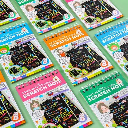 Magic Scratch Art Notebook for Kids DIY Rainbow Drawing Pad Book No-Mess Art Classroom Craft Activity Birthday Favor Gift Set