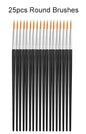 Flat And Round Paint Brushes Set,Pointed Flat Nylon Hair Brushes For Acrylic Oil Watercolor Paint Party Painting