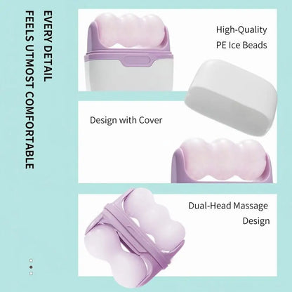 Double-headed facial ice roller, used for facial and head massage, made of resin material, without fragrance and battery