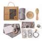 Newborn Bath Set Baby Towel Cotton Blanket Pacifier Chain Bracelet Crochet Rattle Toy Newborn Birth Bath Towel Gift Box