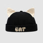 Cute Cat Ear Baby Docker Hat Cartoon Solid Color Toddler Brimless Cap Boy Girl Beanies Summer Cotton Kids Melon Landlord Hats