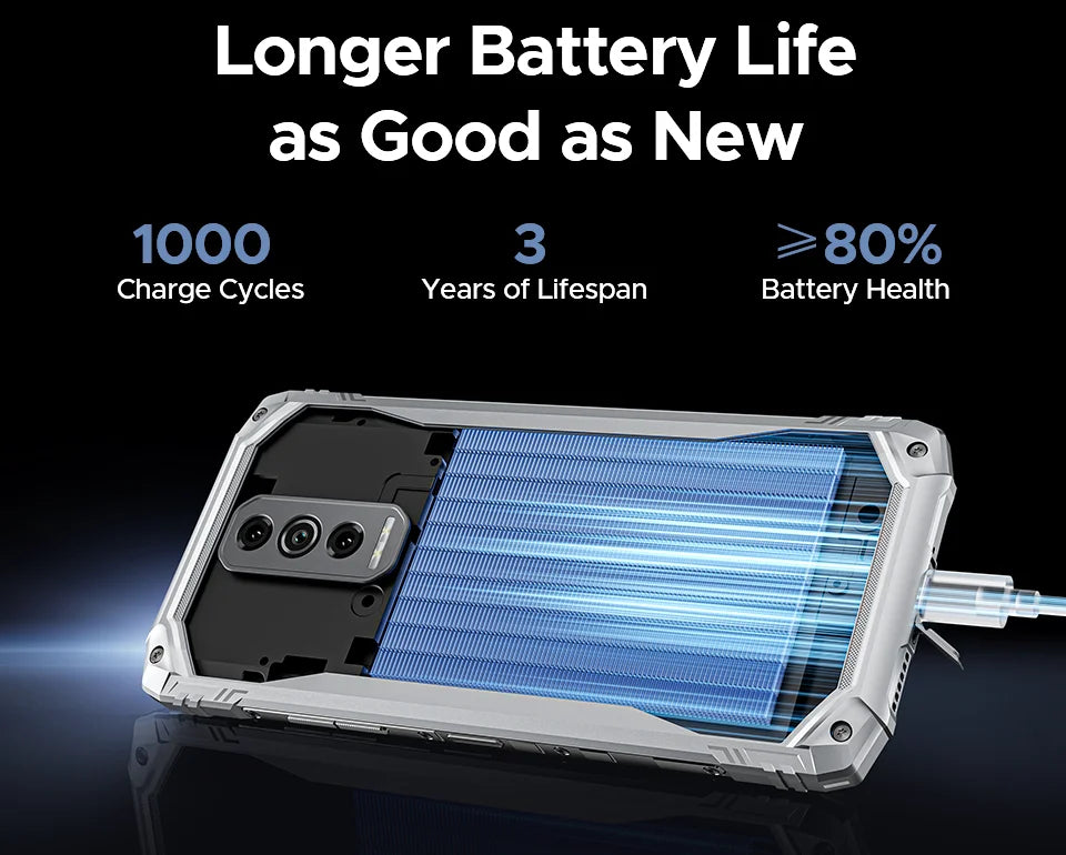 DOOGEE Blade10 Ultra Energy Rugged Phone Gemini AI 10.7mm Ultra-thin 6150mAh Battery Android 15 Widevine L1 Smartphone NFC