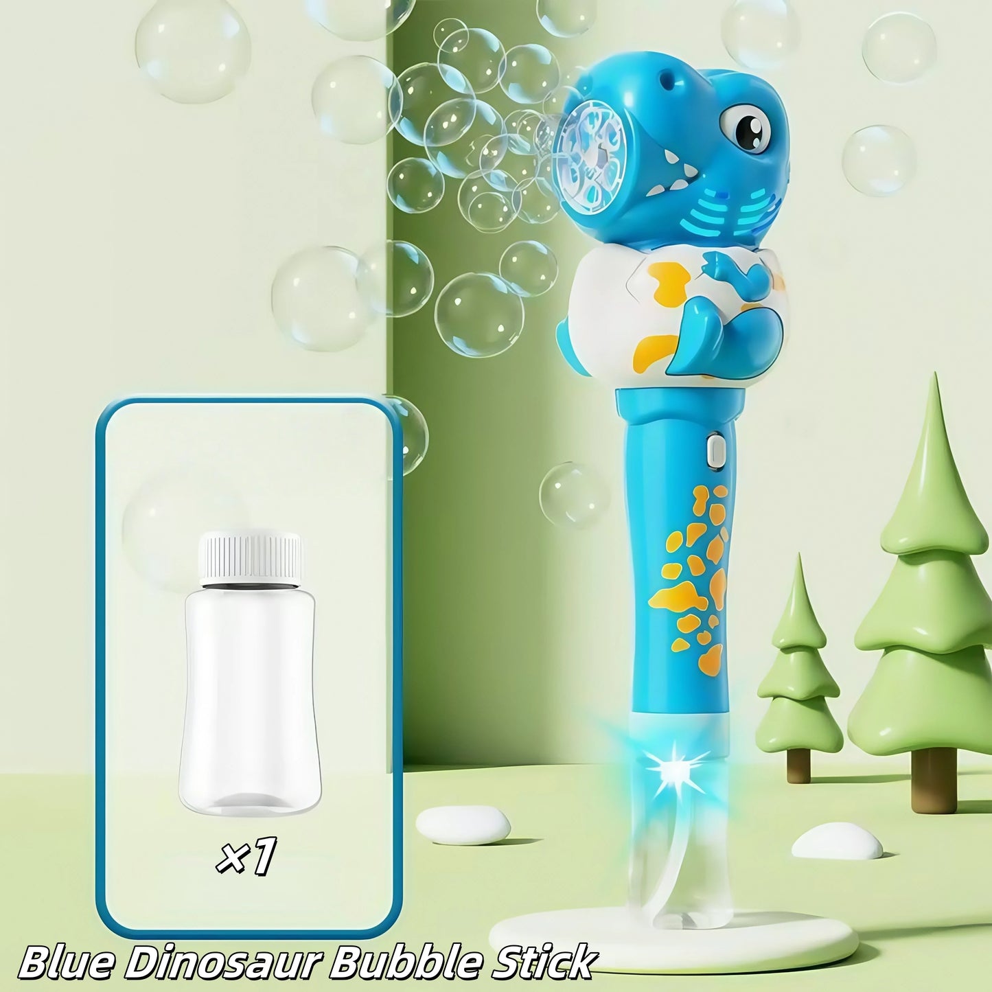 Cartoon Dinosaur Giraffe Bubble Blowing Machine for Children, Fully Automatic Handheld Bubble Stick, Luminous Bubble Toy