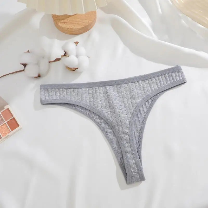 8Pcs/Set Cotton Seamless Thongs For Women Sexy Low Rise Solid Color Breathable Pantys Female Comfortable Soft G-String Underpant