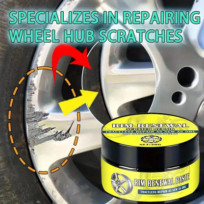 Car Alloy Wheel Rim Scratch Repair Paste Auto Wheel Scratch Remover Oxidation Polishing Paste Restore Gloss for Car SUV RV Truck