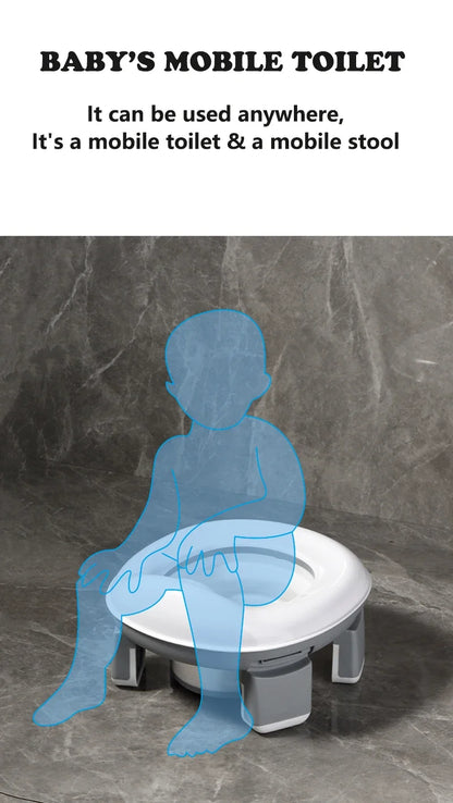 3 in 1 Travel Toilet Seat Foldable Blue Children Potty With Bags Baby Pot Portable Silicone Baby Potty Training Seat