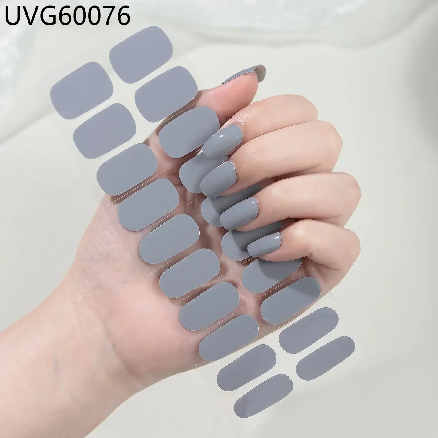 16/20/22Tips Semi-Cured Gel Nail Wraps Full Cover Manicure DIY Waterproof Long Lasting Gel Nail Stickers set for UV Lamp Need