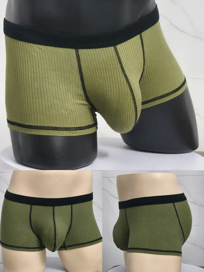 Large-bag personalized design men's underwear, sweat-absorbing, thin, breathable, U-convex four-corner men's underwear