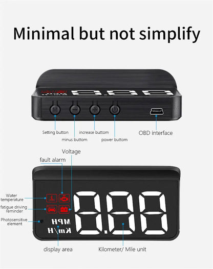 M3 OBD2 HUD / M1 GPS Head Up Display Auto Projection GPS Speedometer Digital Car Accessories Glass Projector Display HUD Alarm