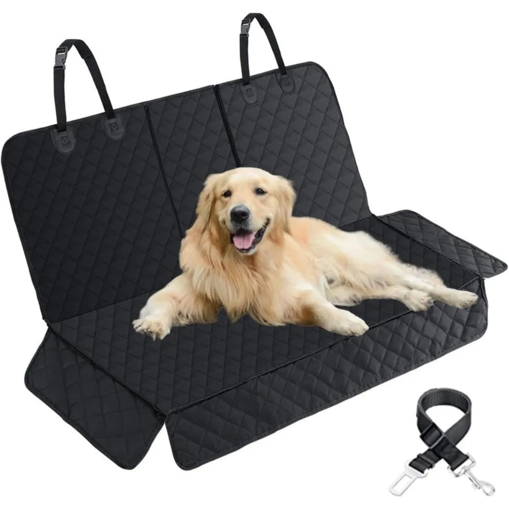 Dog Car Seat Cover, Pet Travel Carrier Mattress, Dog Car Seat Protector with Center Seat Armrest for Car Back Seat Incl Side Protection, Dog Car Blanket, Back Seat Protection