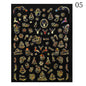1PCS New Christmas Decorations 2023 New Year Nail Stickers Press on Nails Laser Snowflake Christmas Tree 3D Nail Decal