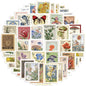 50pcs Retro Stamp Art Stickers For Laptop Luggage Skateboard Phone Sticker Kids Toys Vintage Aesthetic Cartoon Decals
