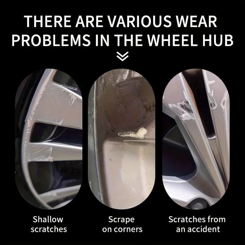 Fasilawei Car Wheel Hub Scratch Repair Paste, Tire Rim Scratch Paint Restoration Paste - for Black, White, And Silver Aluminum A