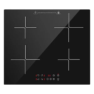 Indukcinė kaitlentė, 4 zonų, įmontuojama, 60 cm, elektrinė, su galios padidinimo (Booster) funkcija, jutiklinis valdymas, 6000 W, 9 galios lygiai, laikmatis 1-99 min., užraktas nuo vaikų