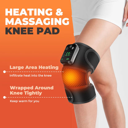 Electric Heated Vibration Knee Massage Pad 3 in 1 Massager for Shoulder Elbow Hot Compress Thermal Joint Brace Muscle Relaxation