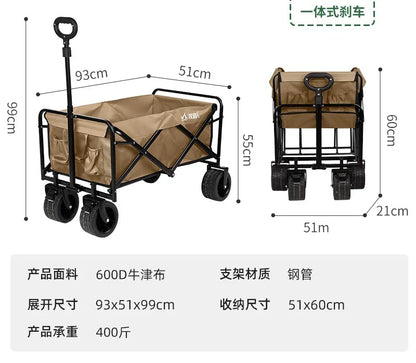 Home Camping Cart, Vegetable Cart, Folding Camping Outdoor Shopping Cart