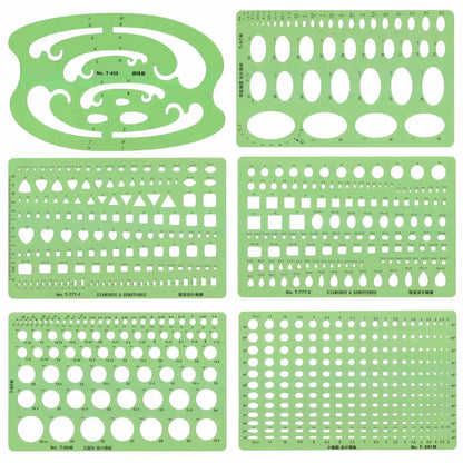 Jewelry Design Template Diamond Gemstone Drafting Ruler Kit Formwork Rulers Professional Designer Tools Supplies T-777-1 T-777-2
