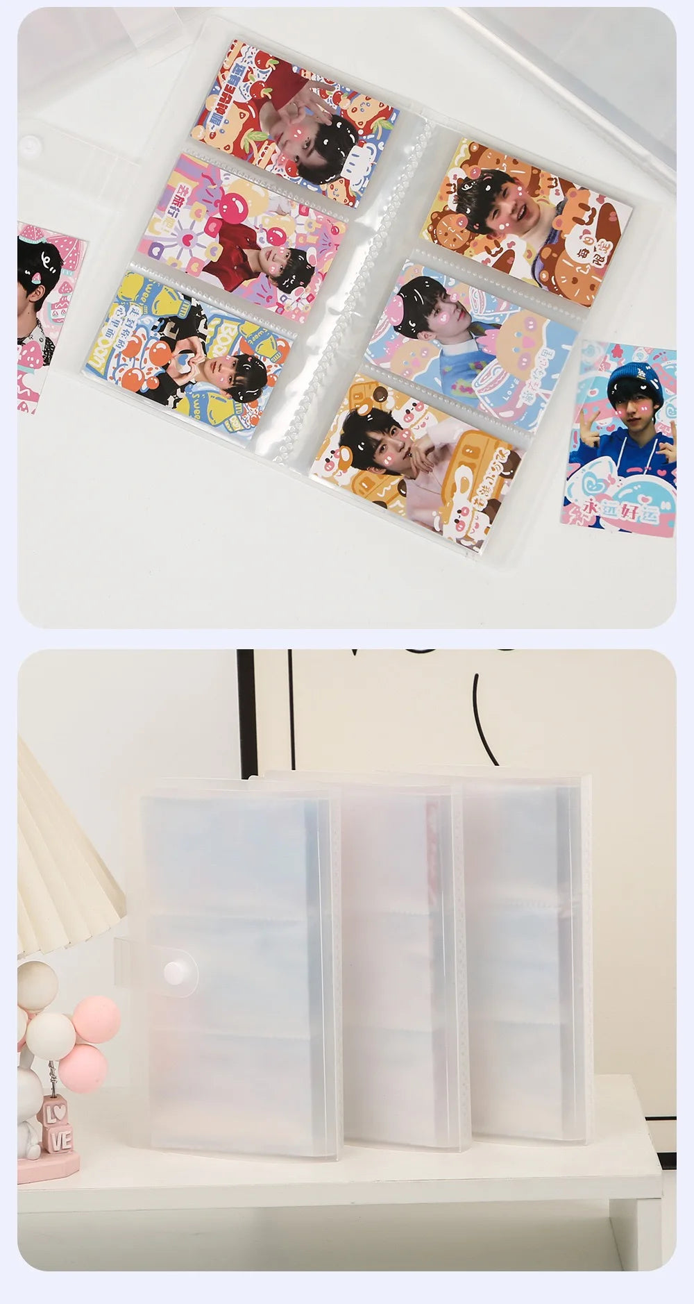 84/120/240 Slot Card Holder Photo Album Business Card Book Star Chasing Business Three Inch Transparent Card Bag