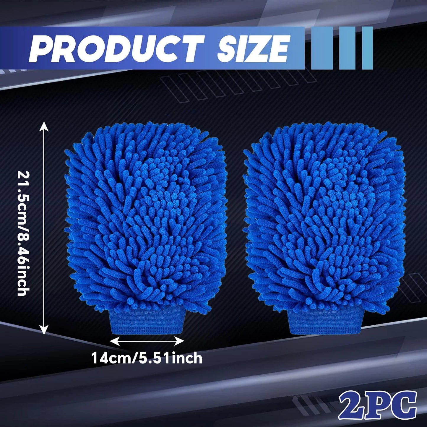 Microfiber Car Wash Cloth Gloves Automotive Double-sided Cleaning Drying Towels Thicken Chenille Vehicle Window Glass Supplies