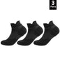 6/3/1 Pairs New Men Sports Running Fitness Flight Short Tube Socks Women's Towel Bottom Basketball Socks Solid Color Black Socks