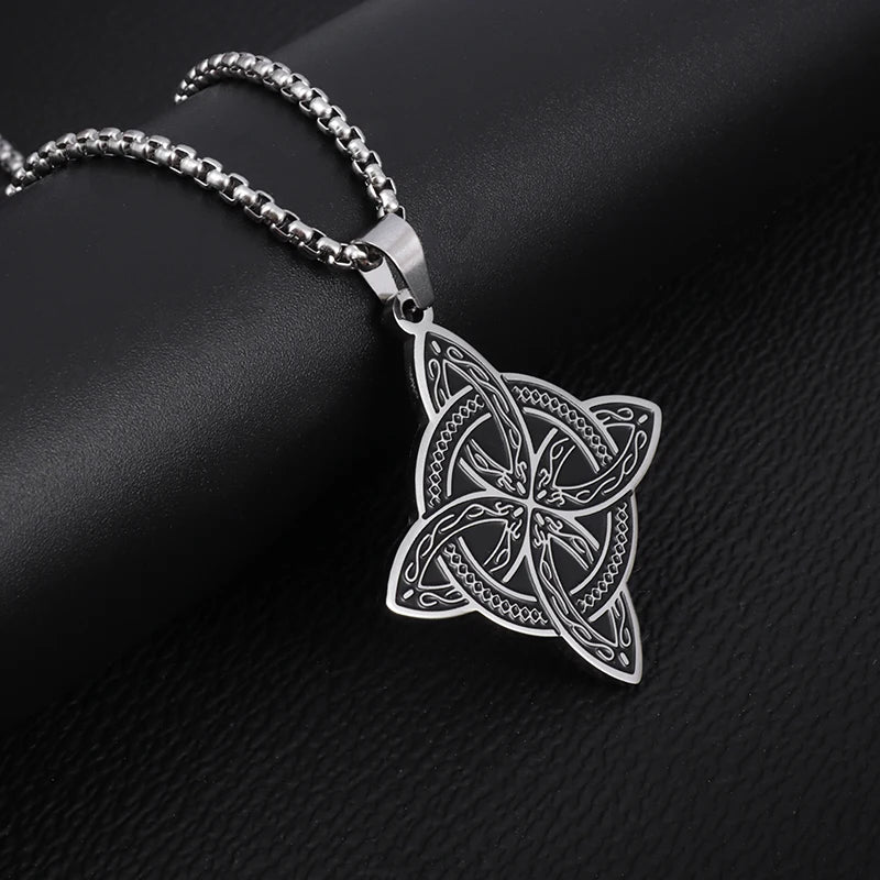 Witch Knot Cuff Bracelet Stainless Steel Pagan Witchcraft Symbol Magic Knot Good Luck Amulet Bangls Celtic Knot Jewelry