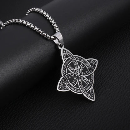 Witch Knot Cuff Bracelet Stainless Steel Pagan Witchcraft Symbol Magic Knot Good Luck Amulet Bangls Celtic Knot Jewelry
