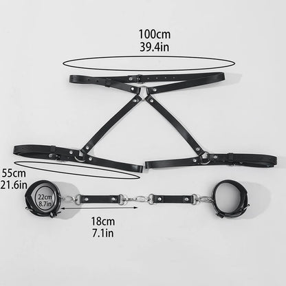 Women Sexy PU Leather Harness Sexy Lingerie BDSM Sexual Outfit Garter Belt Fetish Erotic Gothic Sex Costume Babydoll Underwear