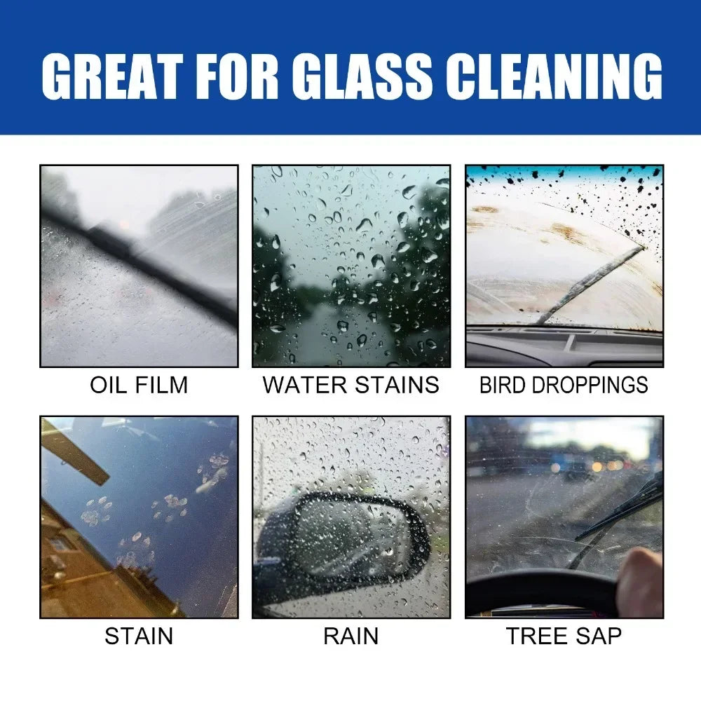 Motorcycle Glass Oil Film Remover Glass Polishing Compound Windshield Cleaner Car Glass Polishing Clear Window Auto Detailing