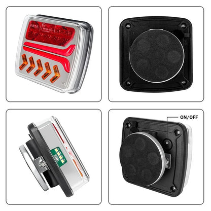 1 Set Waterproof 12V 24V Wireless Magnetic LED Truck Tail Light Rear Light Signal Warning Brake Lamp 7 Pin Trailer Caravan Lorry