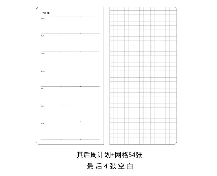 Undated Weekly Fabric A6 Journal - Portable Pocket-Sized Planner for Notes, Goals & Daily Flow Linen Weeks Planning System
