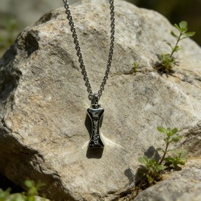 1PCS Bone Ash Locket Cremation Jewelry Urn Necklaces Keepsake Pendant for Pet Dog Paw Print Memorial Ashes Jewelry