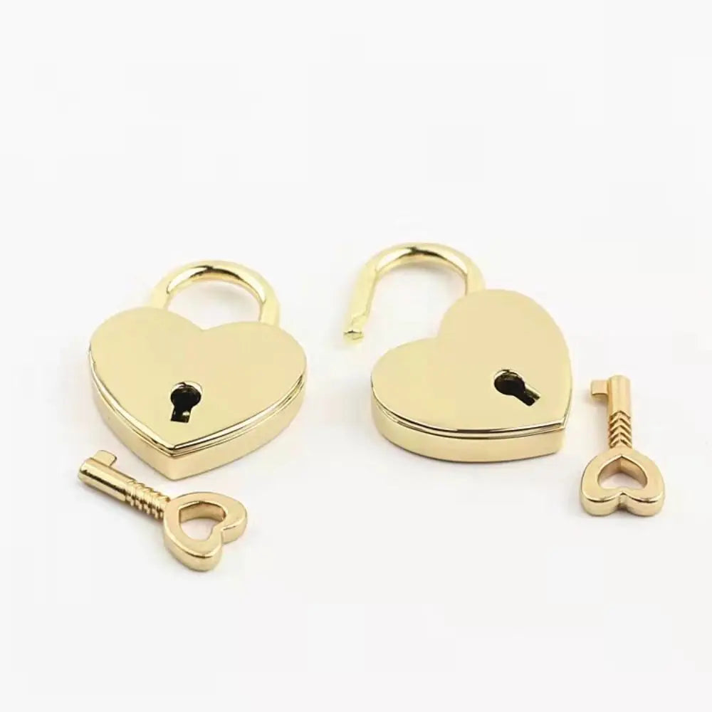 Travel Diary Book Suitcase Jewelry Box Heart Shape Padlock Key Lock Mini Padlocks Antique Style